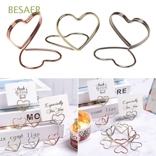 BESAER 1pcs Metallic Clamps Stand Romantic Table Numbers Holder Place Card Paper Clamp Fashion Rose Gold Ring Shape Desktop Decoration Wedding Supplies Photos Clips/Multicolor