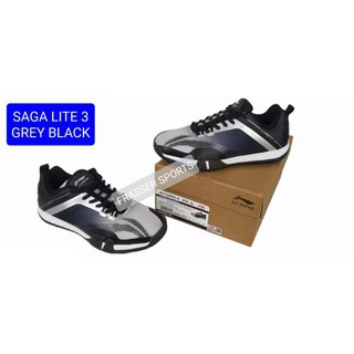 ¡última! Bádminton forro Sagalite 3 Saga Lite 3 nuevo Original gris negro zapatos - 39
