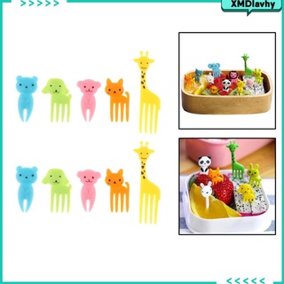 [lavhy] 10 pzs tenedores de frutas para alimentos, tenedores lindos para niños, horquillas para decoración de tartas, tenedores pequeños para tartas, postres