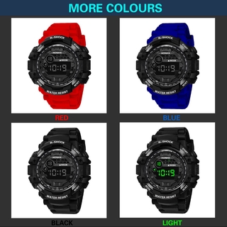 Promotion Fashion Waterproof Men's Boy LCD Digital Stopwatch Date Rubber Sport Wrist Watch (8)