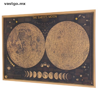 [nuevo] tie ler large vintage retro papel earth moon world map poster wall chart [vastgo]