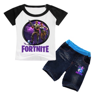 Fortnite kids Suit Children's Suit boy's Suit Baby's Suit Kids Tshirt and denim shorts