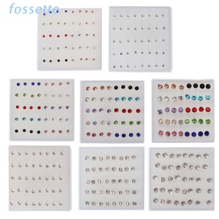 FOS 20 pares de aretes hipoalergénicos de plástico con pedrería de imitación coloridas