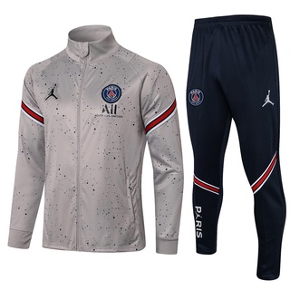 21/22 PSG Paris gris fútbol chamarra/pantalones negros uniforme de alta calidad (1)