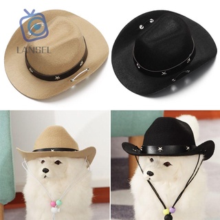 Lansel al aire libre mascota perro sombrero ajustable vaquero sombreros perros gato gorras accesorios para mascotas verano foto Prop divertido perros gatos Headwear/Multicolor