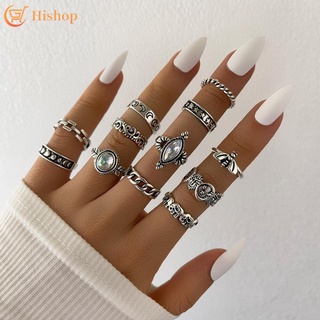 11 unids/set gema vintage anillos de cristal conjunto de abeja freestyle anillo para mujer accesorios de joyería