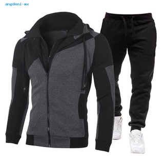 angdeni Casual Tracksuit Set Hooded Sweatshirts Ankle Tied Pants Elastic Waist for Sports