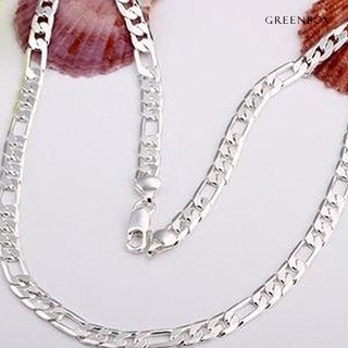 Greenbox collar de cadena Simple chapado en plata chapado en plata para hombre y mujer