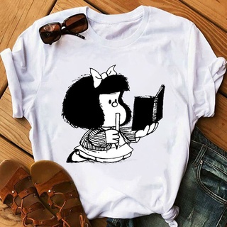 Mafalda T-shirt Mujeres Verano harajuku Letra Impresión De Manga Corta Moda Creatividad Casual Chica Tops Tee 90s Dibujos Animados Camiseta Femme (5)