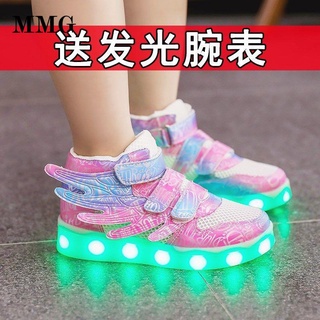 zapatos luminosos de malla para niños, zapatos luminosos para niñas, coloridos zapatos recargables para niños con luces