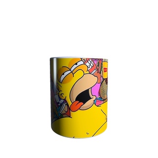 Taza Homero En Excesos De Rosquillas Y Cerveza Los Simpsons.