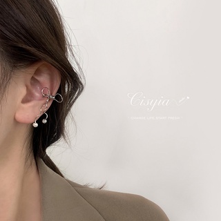 Bowknot clip de oreja de las mujeres de verano sin oreja norma estilo clip de oreja diseño de nicho avanzado clip pendientes de oreja