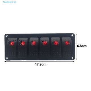 fouduowei - panel de interruptor de aluminio estable (6 pandillas, aluminio, con etiquetas de bricolaje, fácil instalación para automóviles) (5)