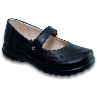 Zapatos Escolares De Piel Para Niña Estilo 1603Pa21 Piel Color Negro