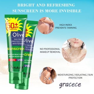 gracece SPF 50+ Facial cuerpo protector solar blanqueamiento protector solar crema Control de aceite hidratante aceite de oliva crema protectora gracece