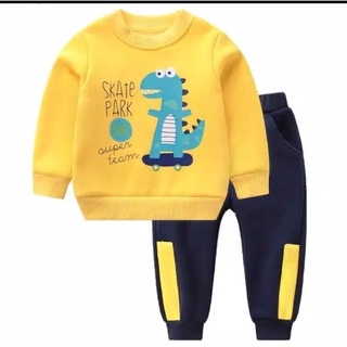 Bebé terry trajes de niños 1-6 años//motivo de dinosaurio trajes de niños//trajes contemporáneos para niños