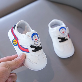 Zapatos de bebé blanco zapatos-2021 otoño nuevos zapatos de los niños niñas y niños bebé de suela suave zapatos de niño Doraemon lindo (1)
