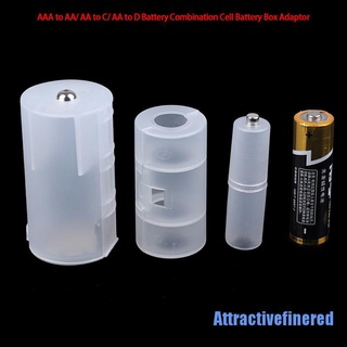 [Attractivefinered] 3Pcs AAA to AA/ AA to C/ AA to D Battery Adaptor Holder Case Converter Switcher