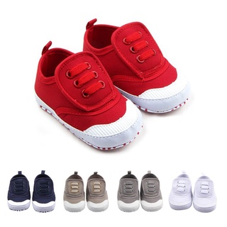 Bebé niños moda zapatos de lona suela suave antideslizante zapatos de bebé kasut (1)