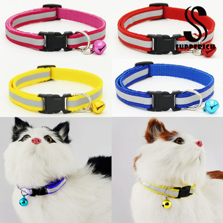 SP Collar reflectante ajustable para mascotas, gato, perro, cachorro, hebilla de seguridad, correa para el cuello
