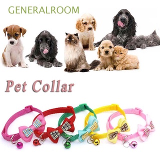 generalroom collar ajustable para mascotas, fácil de usar, suministros para mascotas, collar de gato, arco, campana a cuadros, accesorios para cachorro, gatito, gato, multicolor