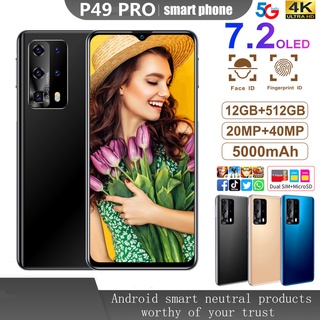 P49 PRO Smartphone 7.2 De Polegada De Tela Cheia 12 Gb De Ram + 512 Gb Rom Dual Sim Dual Standby Face Recognition Móvel Telefone (1)