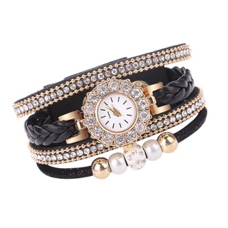2020 Women Watches Fashion Vintage Weave Wrap Quartz Wrist Watch Ladies Bracelet Watch Rhinestone Wristwatch Relogio Feminino