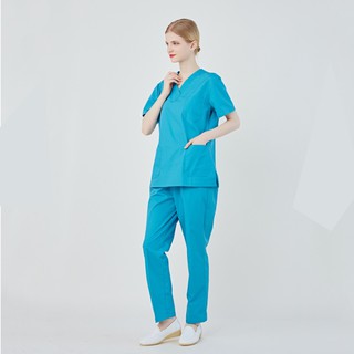 antiarrugas resistente al agua tela suave enfermera exfoliantes hospital uniforme médico scrubs jogger scrubs (3)