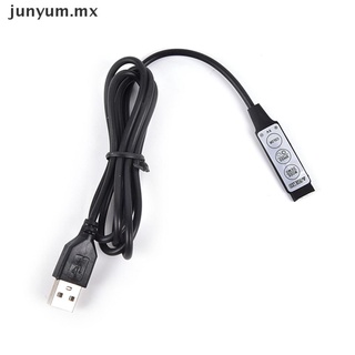 JUNYUM DC 5V USB LED RGB controlador 3Key 4Pin control remoto para tira de luz LED.