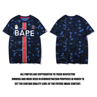 Nuevos llegados Bape PSG clásico camuflaje camiseta hombres mujeres manga corta t-shirt