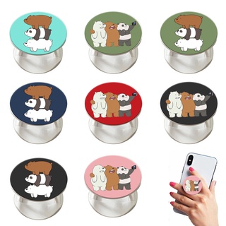 Cartoon We Bare Bears Extendable Grip Ring Stand Base Socket for Xiaomi Redmi Note 10 Pro 9T 9 Pro 9A 9S