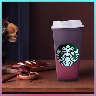 [en STOCK] taza de café reutilizable que cambia de Color PP de grado alimenticio 473 ml/16floz vaso de café cambia de Color activado por calor Starbucks