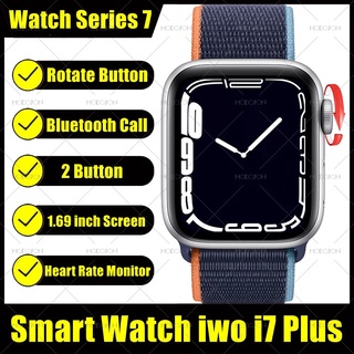 2021 IWO Series 7 Smart Watch 1.75 Pulgadas i7 Plus Bluetooth5.0 Llamada De Teléfono HD ip68 Impermeable Dip68 Hombres Mujeres Deporte Agua DIY Papel Pintado Smartwatch