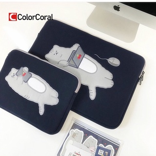 colorcoral de dibujos animados gato portátil tablet caso forro bolsa para coreano de la moda ipad pro 9.7 10.5 11 13 pulgadas ordenador caso cubierta maletín bolsa