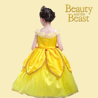 Vestido de princesa Belle. Amarillo amarillo belleza y la bestia vestidos de niños