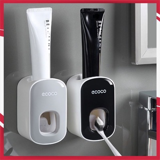 montaje en pared dispensador automático de pasta de dientes accesorios de baño conjunto de exprimidor de pasta de dientes dispensador de cepillo de dientes de baño