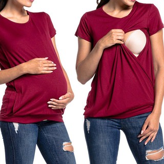 Mujeres maternidad enfermería blusa lactancia materna para madres embarazadas y maternidad Top (2)