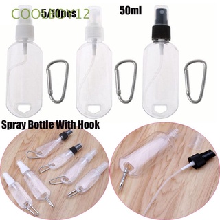 coolboy12 botella recargable de alta calidad de viaje contenedor cosmético spray botella con gancho portátil con llavero vacío plástico transparente botella de jabón de mano/multicolor