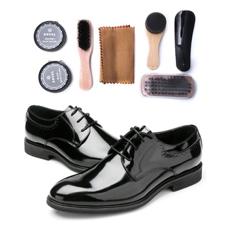 GUMU-Kit De Cuidado De Brillo Para Zapatos , Cepillos De Limpieza , Esponja , Tela De Viaje , Con Estuche Portátil , Herramienta De Pulido Neutral Al Padre (9)