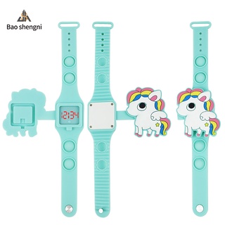 Kawaii New Pop it Unicorn Fidget Juguete Niños Niñas Empuje Burbujas Reloj Electrónico Para Regalo