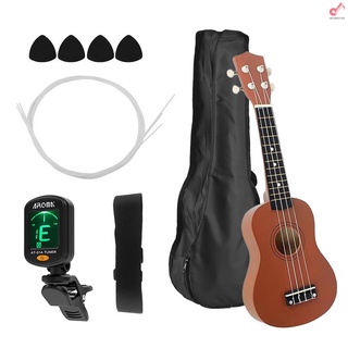 HP 21 Inch Colored Acoustic Soprano Ukulele Ukelele Uke Kit Basswood with Carry Bag Uke Strap Strings Picks Tuner