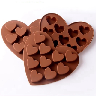 Molde de silicón en forma de corazón para Chocolate/gelatina/herramientas (7)