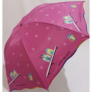 Paraguas plegable 3 motivos HAPPY OWLIDAYS fuerte resistente moda Anti viento Nagoya NF 479 (3)