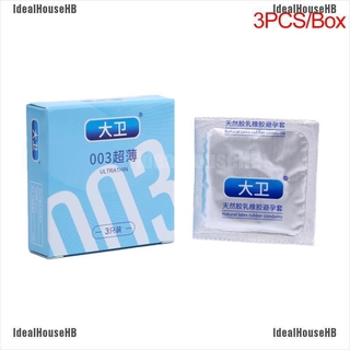 IdealHouseHB 3 unids/lote preservativos de látex Natural para hombres adultos más seguros anticoncepción Uitral delgado