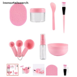 Immortalsearch - juego de 9 herramientas para mascarilla Facial, diseño de cuchara, botella, esponja, maquillaje casero, herramienta de belleza