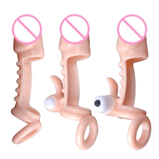 as Spike Condom Vibrating Penis Sleeve Cock Ring Delay Ejaculation Adult Sex Toy