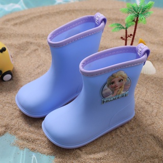 Disney botas de lluvia para niños 2021 nueva princesa Elsa niñas impermeable al aire libre zapatos de goma Marvel niños (3)