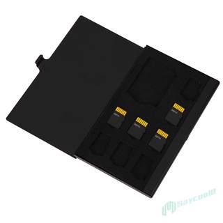 8TF Micro SD tarjetas Pin + monocapa aluminio 1Micro SD caja de almacenamiento Protector caso