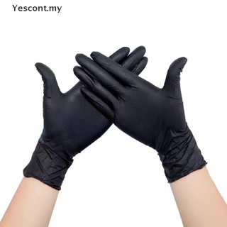 Guantes negros desechables sin látex, sin polvo, guantes de examen, cubierta de mano de vinilo [Yescont]