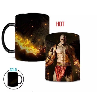Nuevo creativo God of War cerámica sensible al calor taza termocromática taza de café desayuno leche agua regalo de cumpleaños lindo